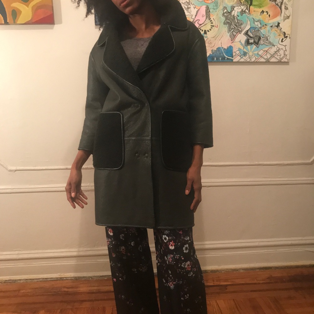 Annabel New York Dark Green Reversible Shearling